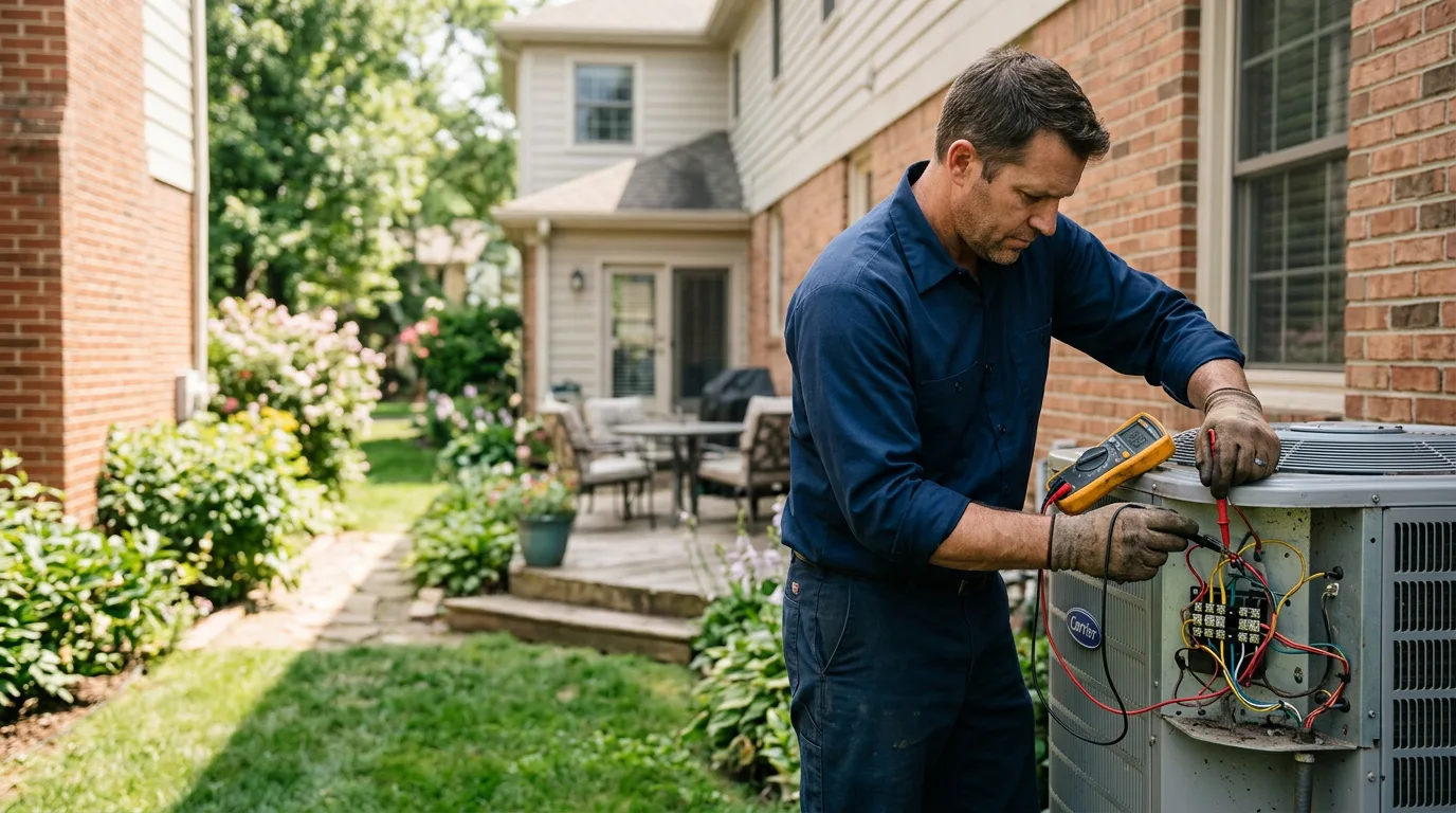 HVAC technician working near Ninnekah, OK